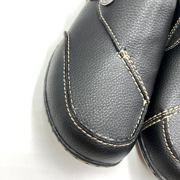 7.5XW 7.5 EXTRA WIDE WIDTH Clarks Black Leather Comfort Loafer Shoes - Picture 4 of 12